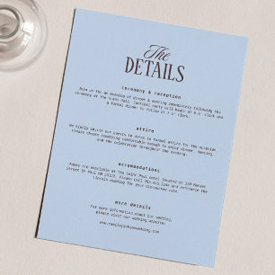 Brown and Blue Wedding Details Enclosure Card