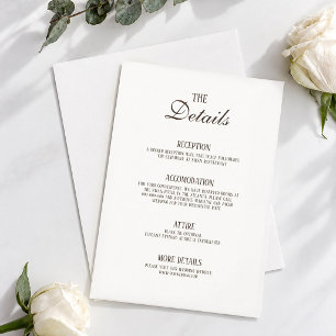 Brown and Blue Wedding Details Enclosure Card