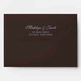 Brown and Blue Wedding Envelope