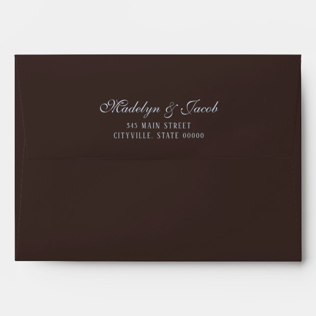 Brown and Blue Wedding Envelope (Back (Top Flap))