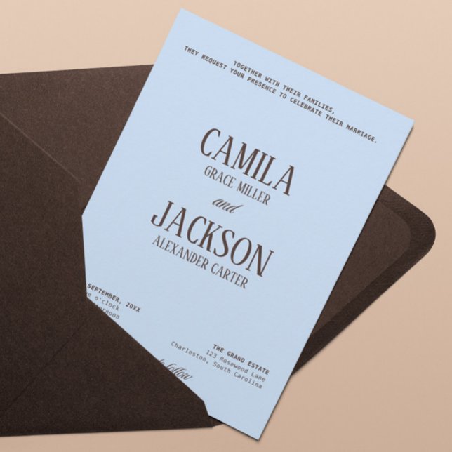 Brown and Blue Wedding  Invitation (Creator Uploaded)