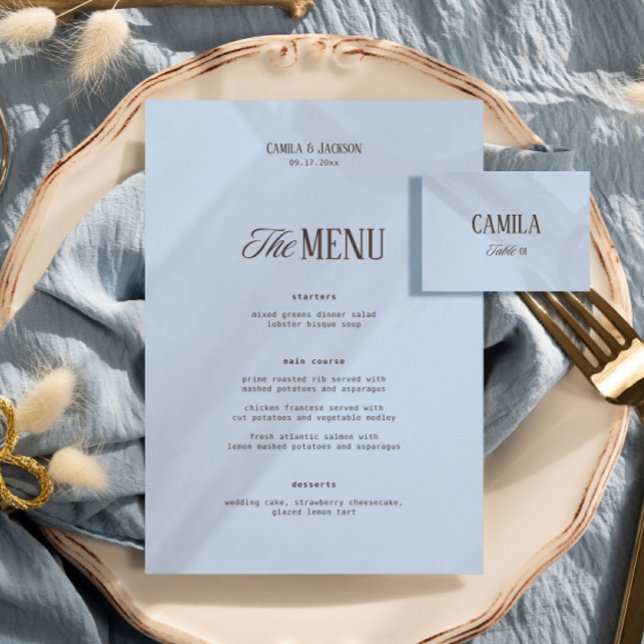 Brown and Blue Wedding  Menu (Creator Uploaded)