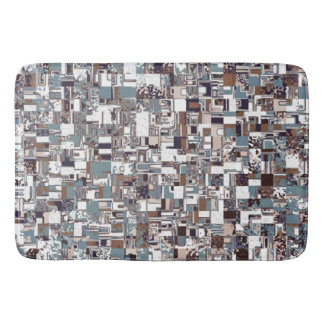 Brown And Blues Pattern Bath Mat