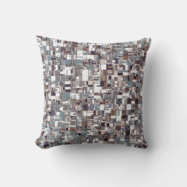 Brown And Blues Pattern Cushion (Front)
