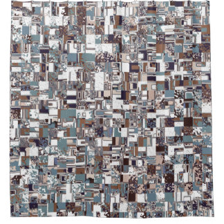 Brown And Blues Pattern Shower Curtain
