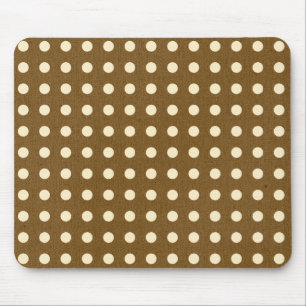 Brown and Blush Pink Polka Dot Pattern Mouse Pad