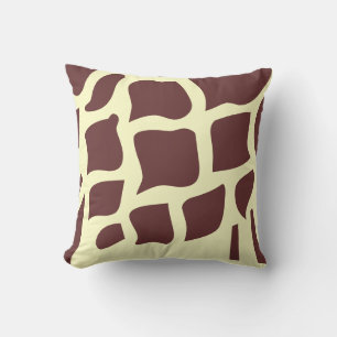 brown and cream abstract print cushion