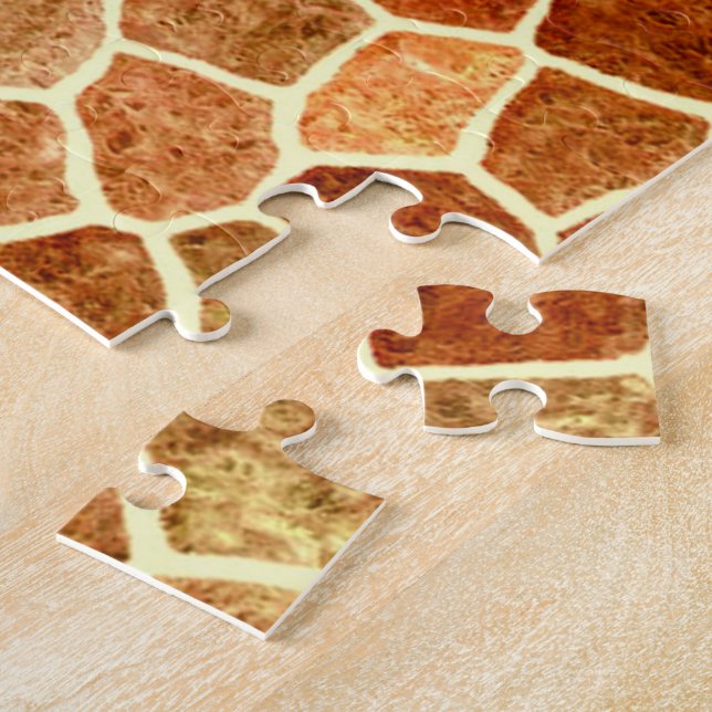 Brown and Cream Cobbled Patchwork Terrazo Pattern Jigsaw Puzzle (Side)