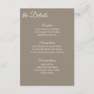 Brown and Cream Details Enclosure Card