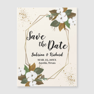 Brown And Cream Floral Wedding Save The Date