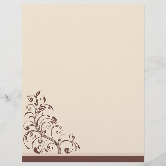 Brown and Cream Floral Wedding Stationery (Front)