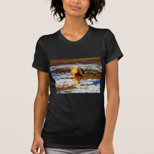 Brown and cream miniature horse in the snow. T-Shirt