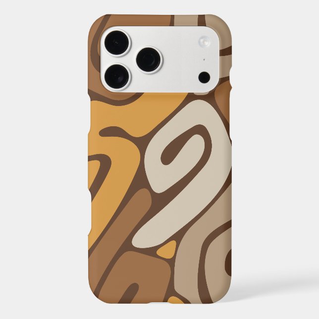 Brown and Cream Neutral Spiral Scroll Pattern (Back)