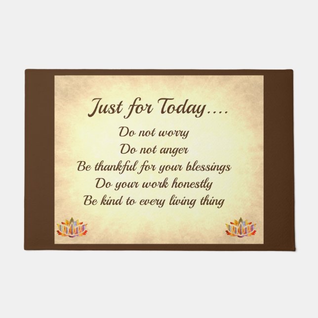 Brown and Cream Reiki Principles Doormat (Front)