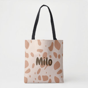 Brown and cream spotted tote bag