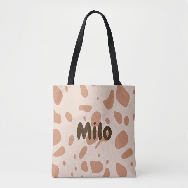 Brown and cream spotted  tote bag (Front)
