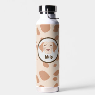Brown and cream spotted water bottle