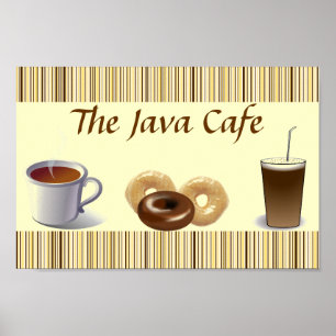 Brown and Cream Striped Kitchen Poster