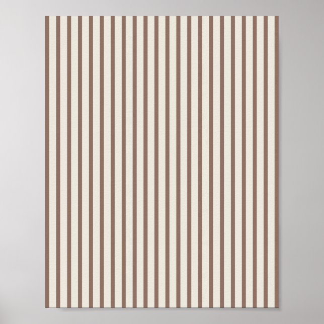 Brown And Cream Striped Poster (Front)