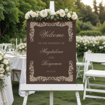 Brown and Cream Vintage Baroque Wedding Welcome