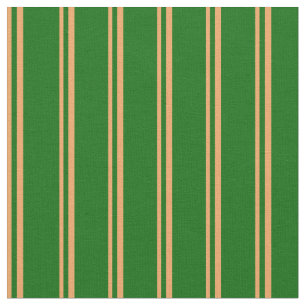 Brown and Dark Green Coloured Striped Pattern Fabric