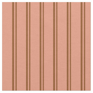 Brown and Dark Salmon Coloured Pattern of Stripes Fabric