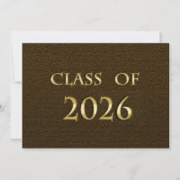 Brown and Gold Class of 2026 Card