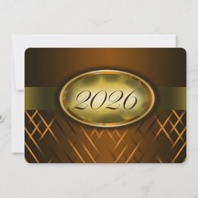 Brown and Gold Class of 2026 Invitation (Front)