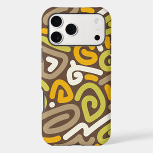 Brown and Gold Earthy Loop Doodle Pattern