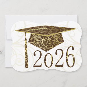 Brown and Gold Floral Cap 2026 Card
