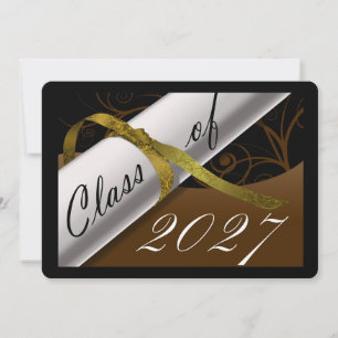 Brown and Gold Graduation Announcement
