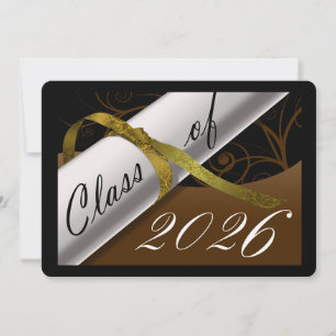 Brown and Gold Graduation Announcement
