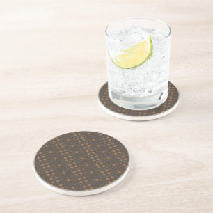 Brown and Gold Retro Vibes Coaster