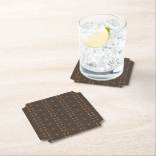 Brown and Gold Retro Vibes Paper Coaster