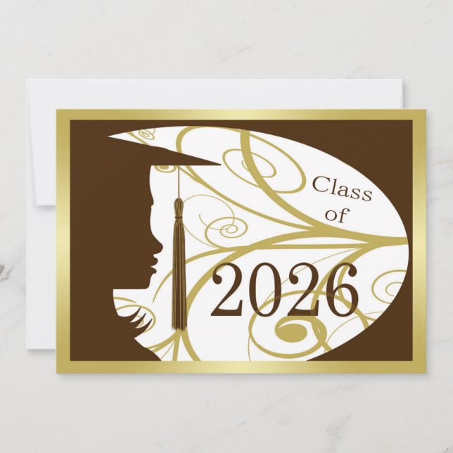 Brown and Gold Silhouette 2026 Card (Front)
