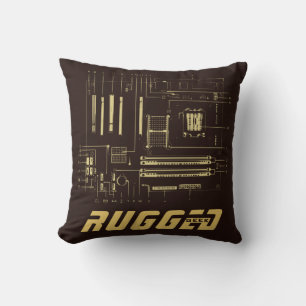 brown and gold Tech   Motherboard   Circuit Board Cushion