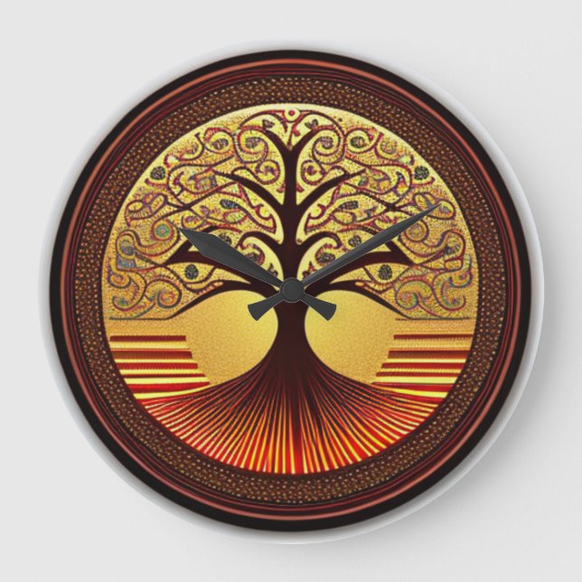 Brown and Gold Tree of Life Clock (Front)