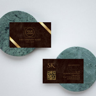 Brown and Golden Stripe Luxury Business Card