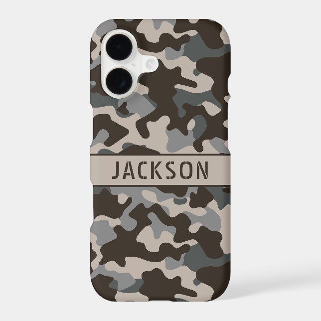 Brown and Gray Camouflage Personalized  (Back)