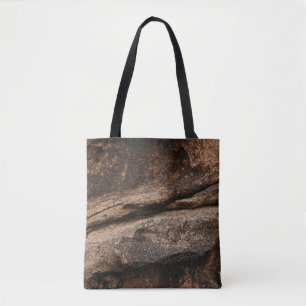 Brown and gray rock formation tote bag