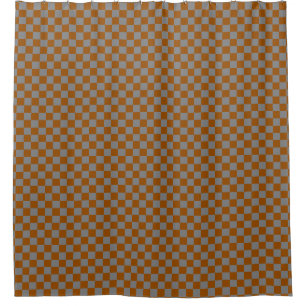 Brown and gray squares shower curtain