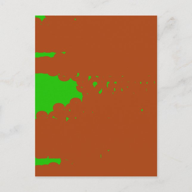 brown and green abstract art postcard (Front)