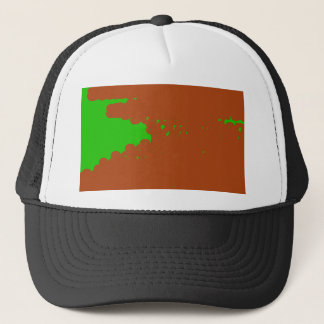 brown and green abstract art trucker hat