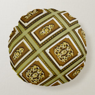 Brown and Green Architecture  Round Cushion
