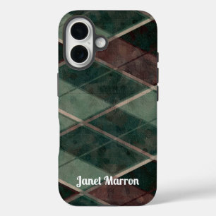 Brown and Green Diamonds iPhone / iPad case