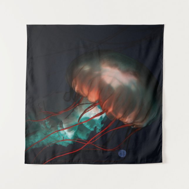 BROWN AND GREEN JELLYFISH TAPESTRY (Front)