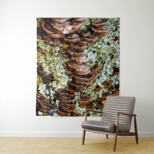 Brown and Green Mushrooms Tapestry