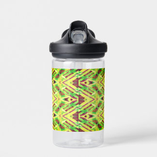 Brown and green pattern water bottle