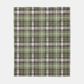 Brown And Green Plaid Fleece Blanket