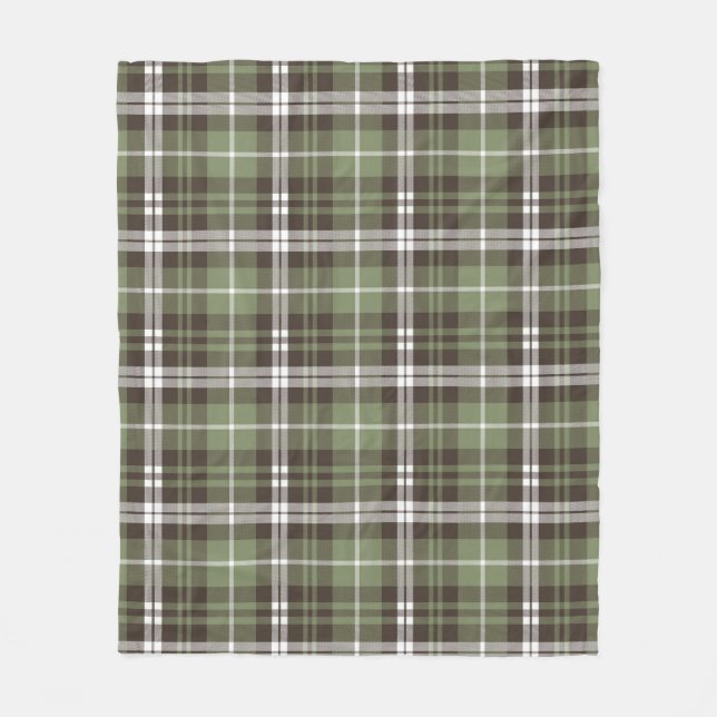 Brown And Green Plaid Fleece Blanket (Front)
